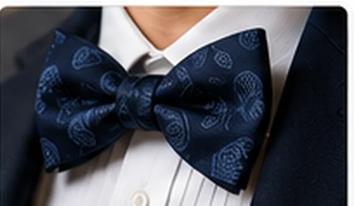 Textured navy patterned bow tie